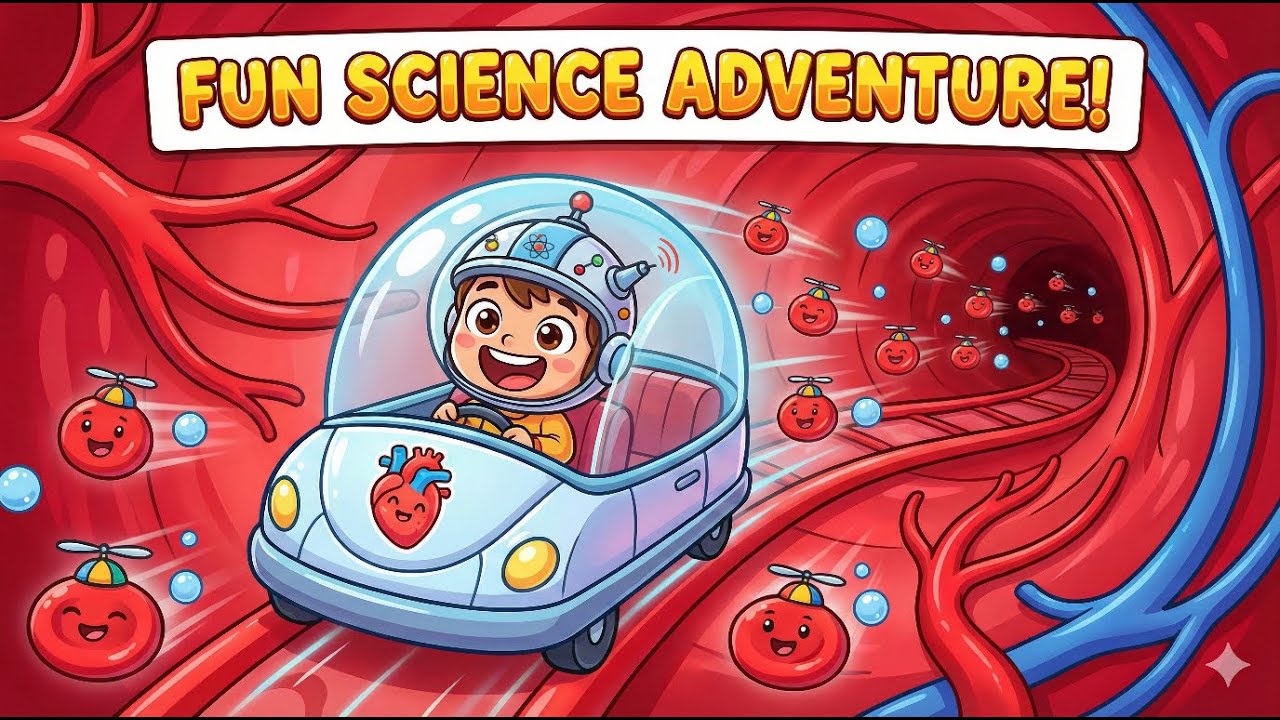 🩸 Inside Your Body’s Super Roads! | Arteries, Veins & Capillaries Explained for Kids 🚦✨ #biology