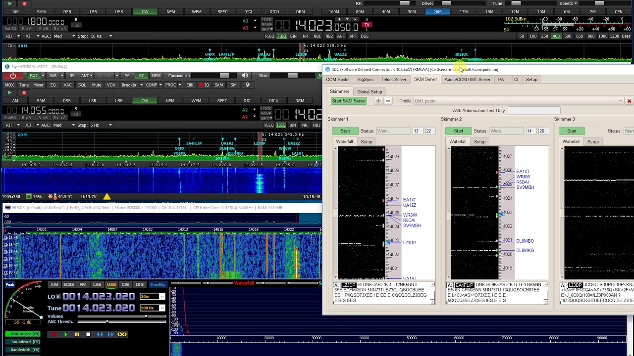 SDC 10.63   SunSDR2 vs ICOM7610