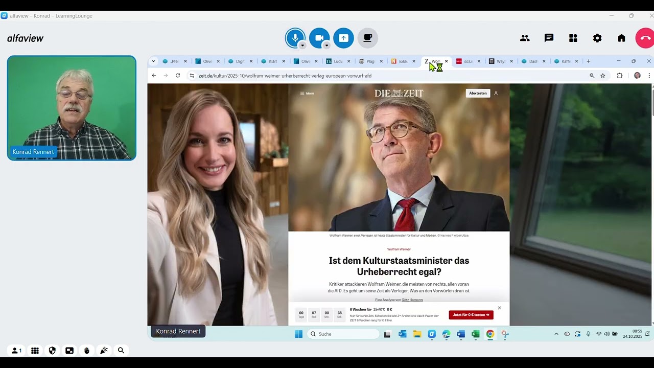 Kulturstaatsminister im Blindflug – ein satirischer Lagebericht - Aufzeichnung vom 24.10. 2025