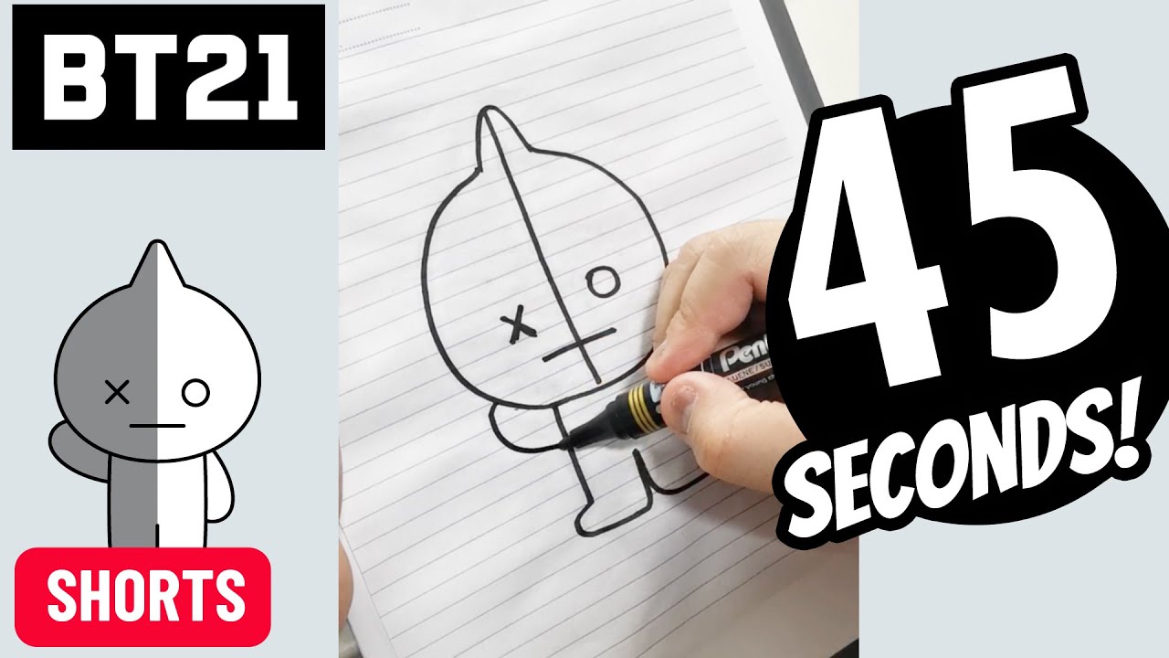 DRAWING BT21 VAN IN 45 SECONDS!!!