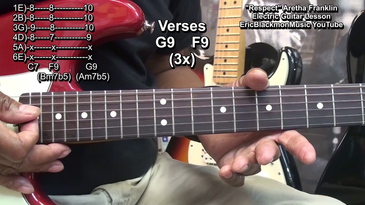 How To Play RESPECT Aretha Franklin On Electric Guitar R&B Style - Tribute @EricBlackmonGuitar