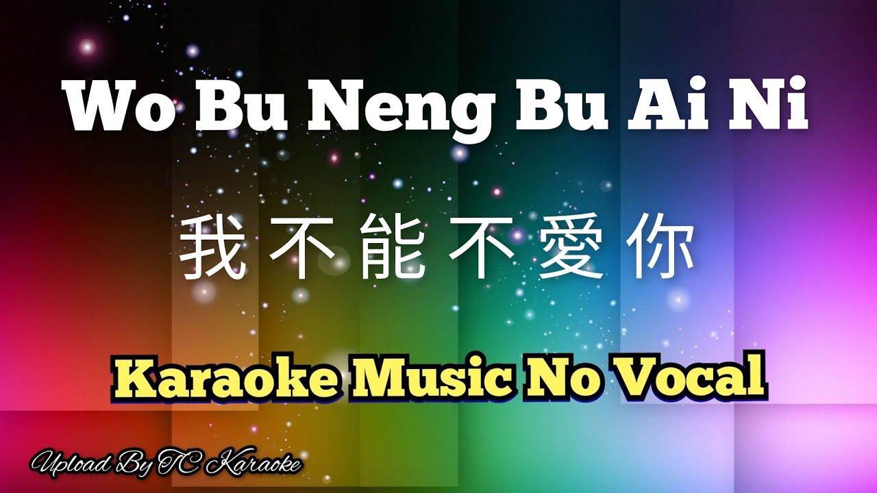 Wo Bu Neng Bu Ai Ni 我不能不愛你 / 我不能不爱你 karaoke mandarin no vocal