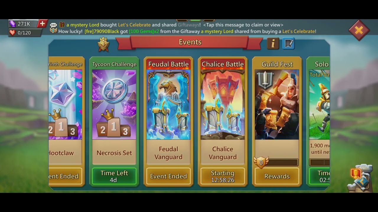 Lords Mobile 26 January 2026 Packs and Hunting Monsters