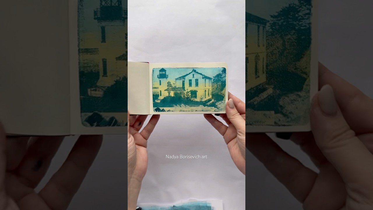 Mini sketchbook gel printing idea #gelplate #gelplateprinting #monoprint