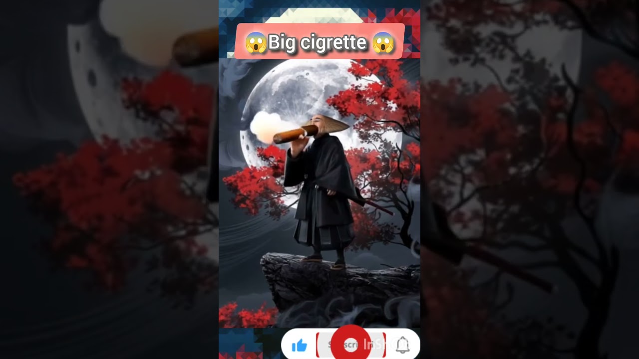 😱samurai smoking big cigrette 😱#big #cigarette #samurai #viralvideo