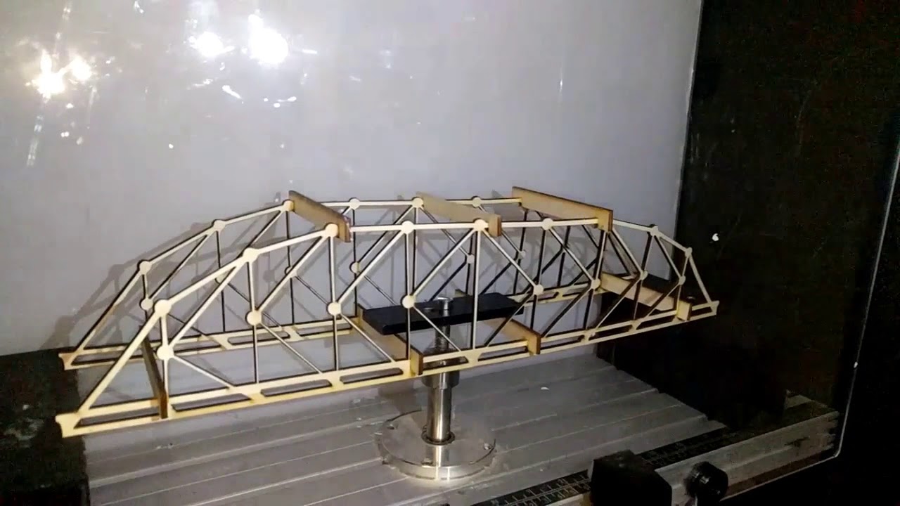 Destructive testing of K truss bridge model