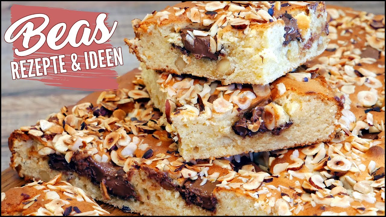 Saftiger Nuss-Nougat Marzipan Blechkuchen | Rezept