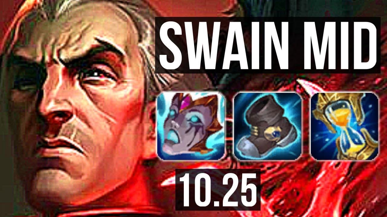 SWAIN vs GALIO (MID) | 9/1/11, 600+ games, Legendary, Rank 15 Swain | NA Grandmaster | v10.25