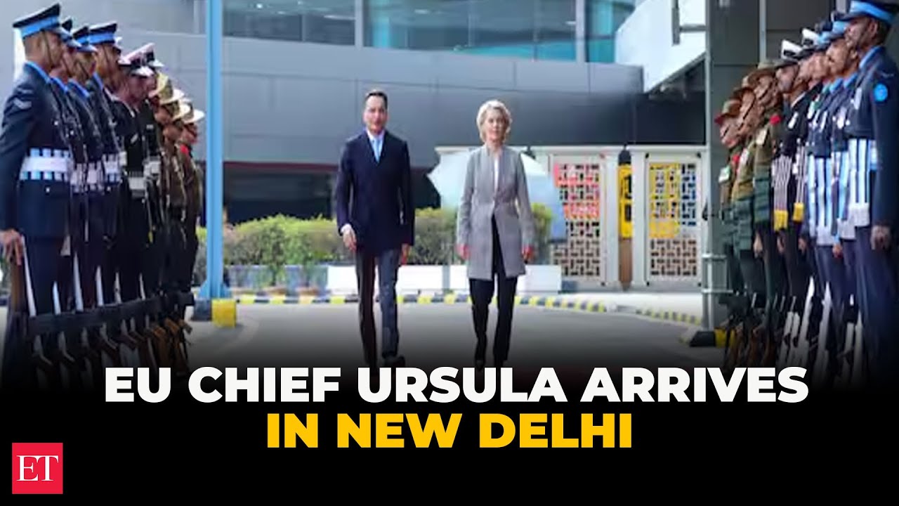 EU chief Ursula arrives in New Delhi, to be chief guest for India&rsquo;s 77th Republic Day