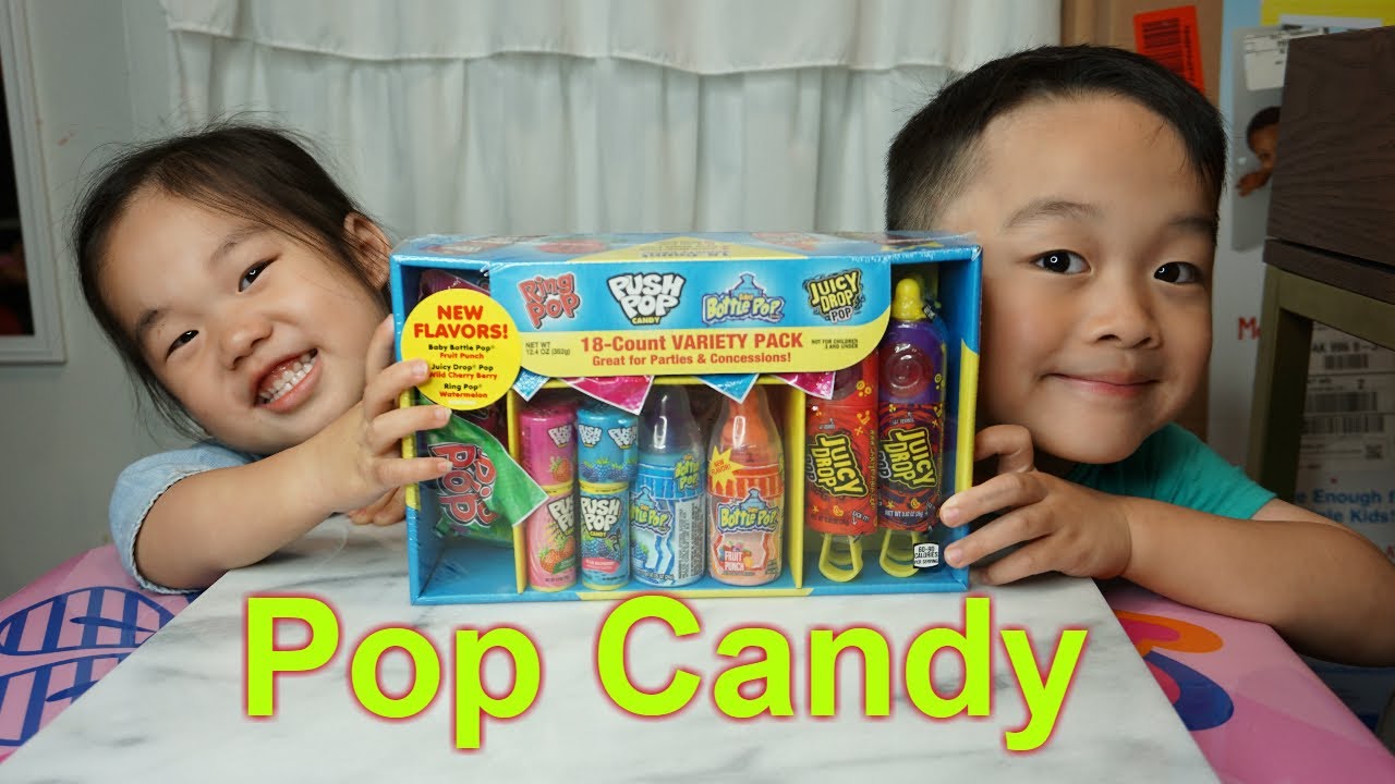 Juicy Drop Pop, Ring Pop, Baby Bottle Pop, and Push Pop Candy