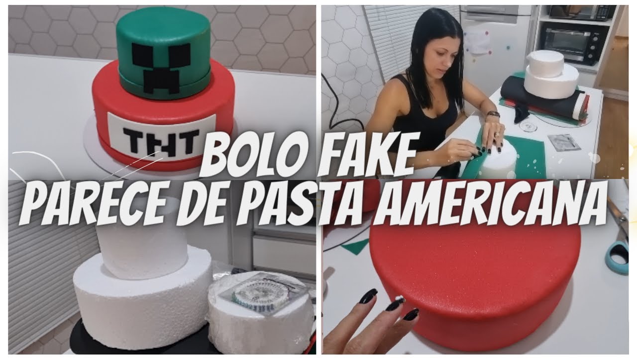 BOLO FAKE COM EVA | FICA PARECENDO BOLO DE PASTA AMERICANA | FICOU LINDO | MOSTREI O PASSO A PASSO.