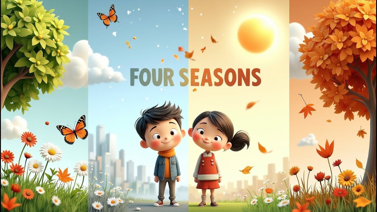 Four Seasons Song for Kids 🌸☀️🍂❄️ | Learn the Seasons | Twinkle Tales Nursery Rhymes