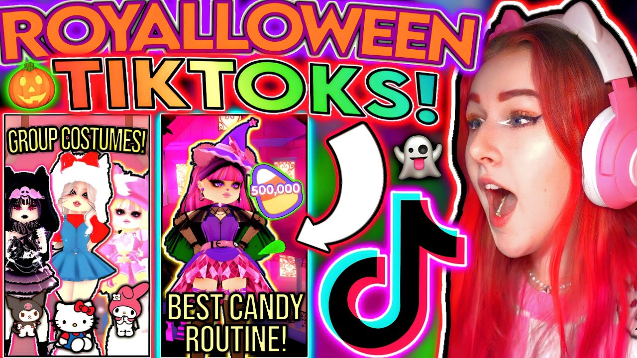 REACTING TO ROYALLOWEEN TIKOKS! CANDY FARMING, CUTE OUTFITS & MORE! ROBLOX Royale High Updates