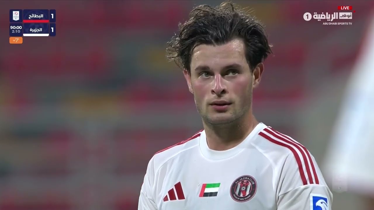 ملخص مباراة البطائح والجزيرة الجولة 14 دوري أدنوك للمحترفين 25/26