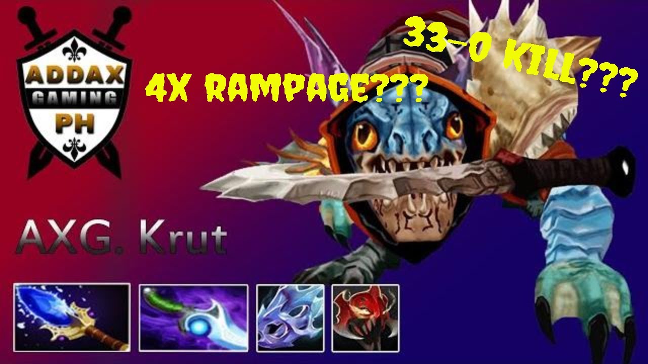 DOTA 2 ADDAX Slark + Scepter 7.24 Crazy Rampage!!!