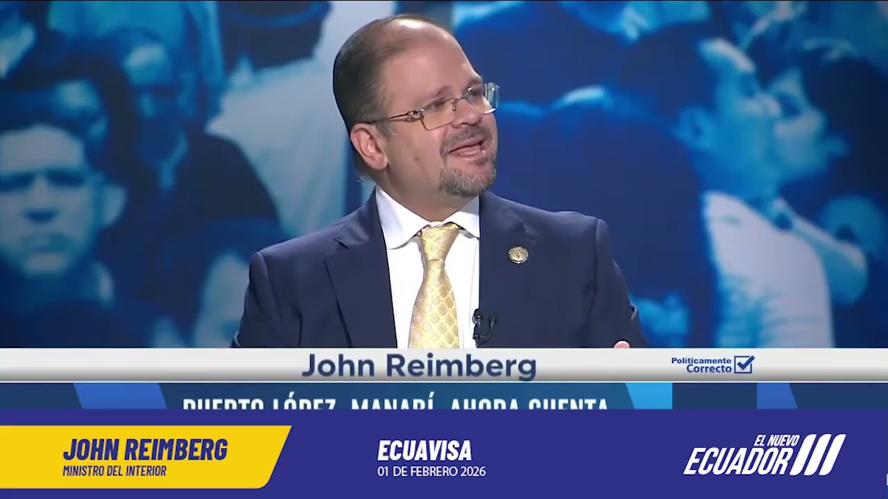 ENTREVISTA MINISTRO DEL INTERIOR JOHN REIMBERG EN POLITICAMENTE CORRECTO ECUAVISA