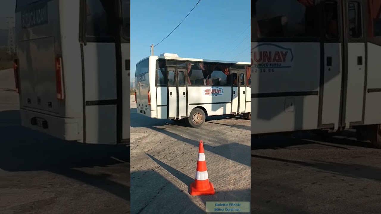 D Sınıfı Otobüs Direksiyon sınavı hazırlık çalışmaları L Park, Paralel Park, ve 25m.Geri manevra