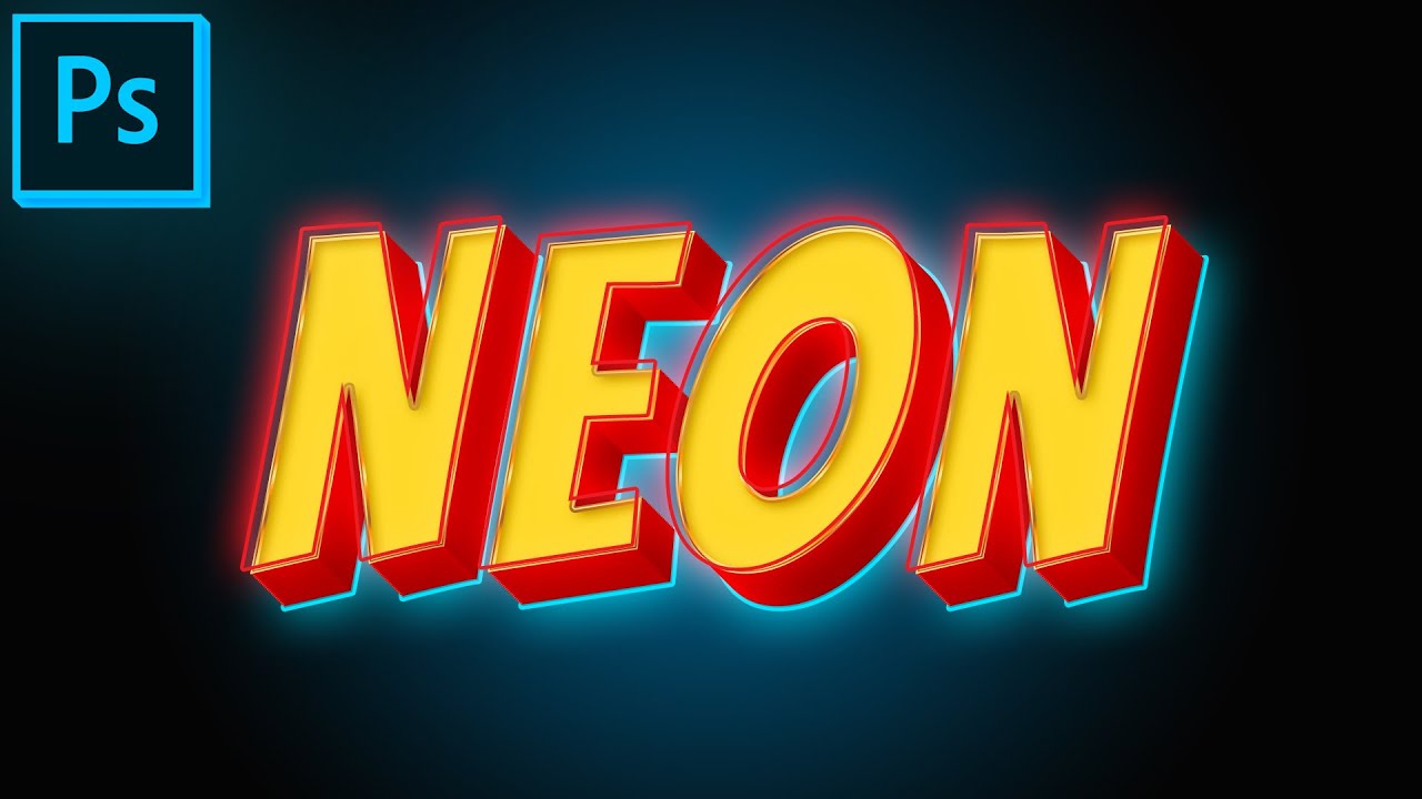 3D NEON GLOW TEXT EFFECT | PHOTOSHOP EFFECT | PHOTOSHOP TUTORIAL