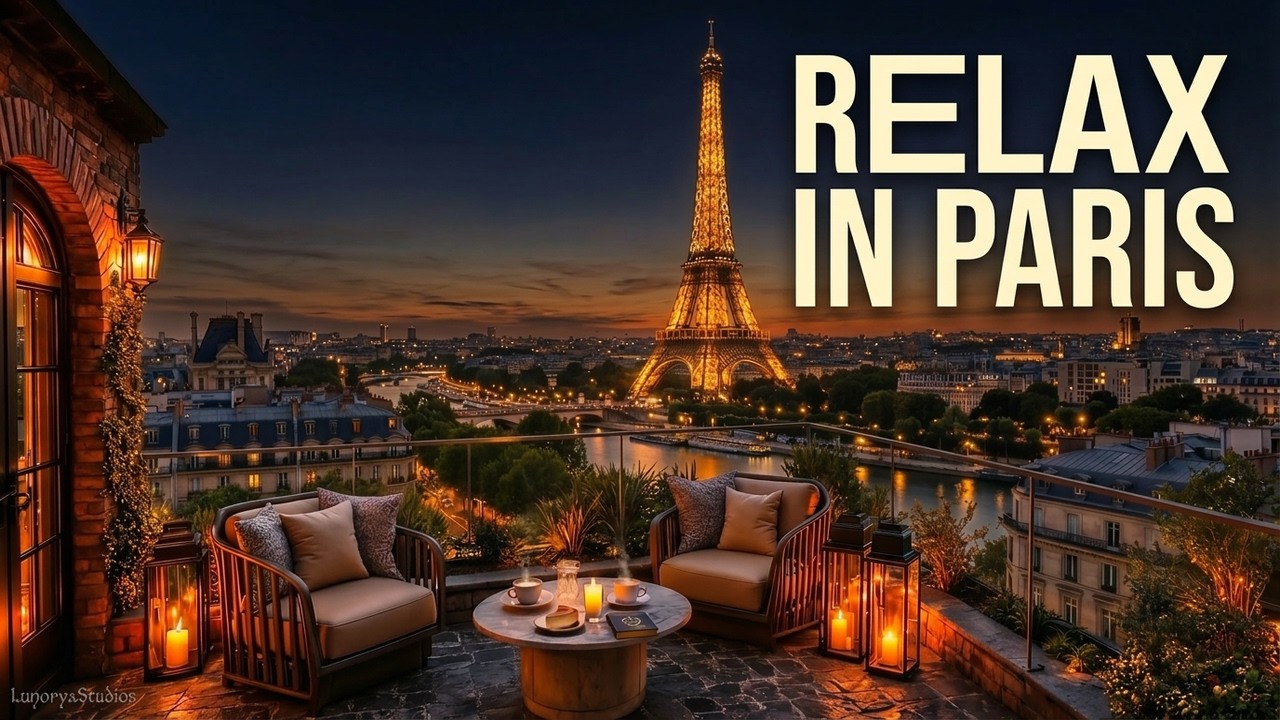Summer Night in Paris | Romantic Terrace Ambience & Soft Music
