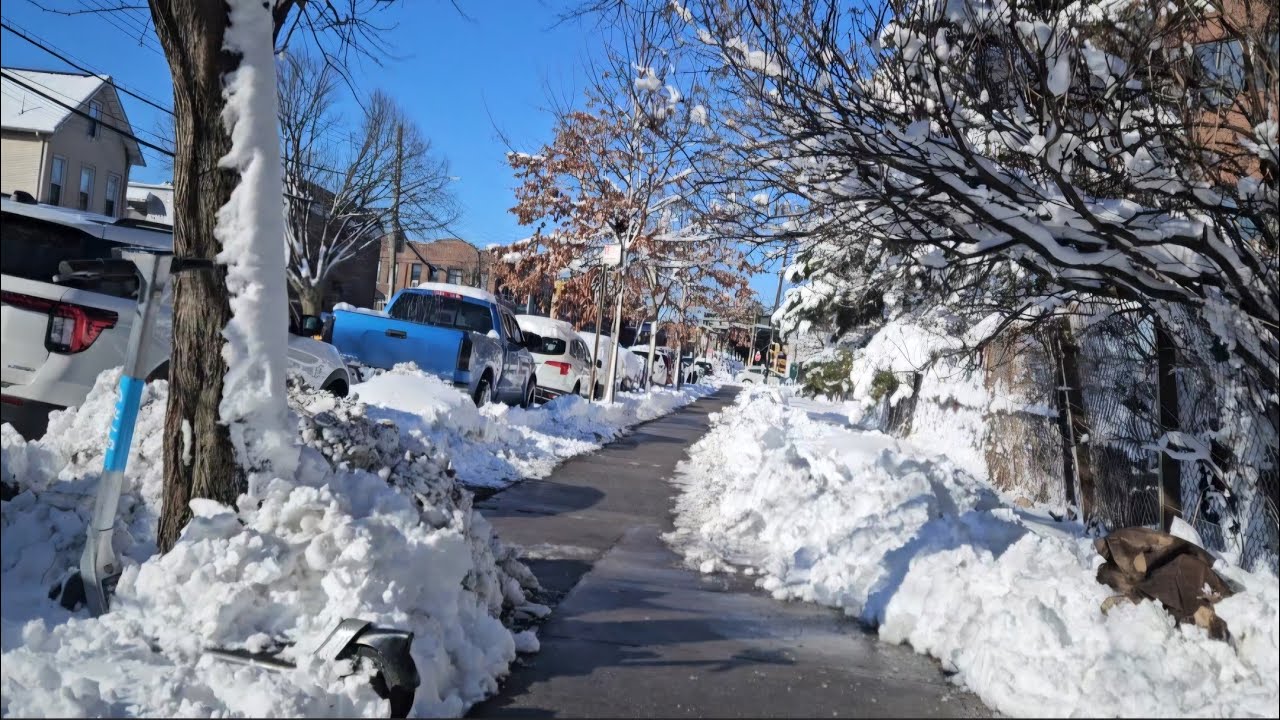 A Beautiful Sunny Morning Walk After Second Blizzard in the Bronx, NY- Feb 24,2026 #walking #morning