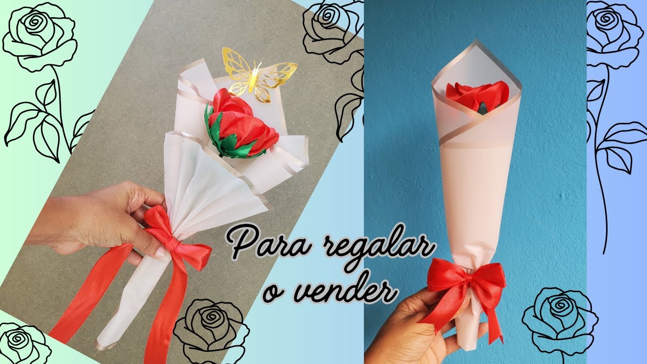 Como envolver una ROSA en papel coreano