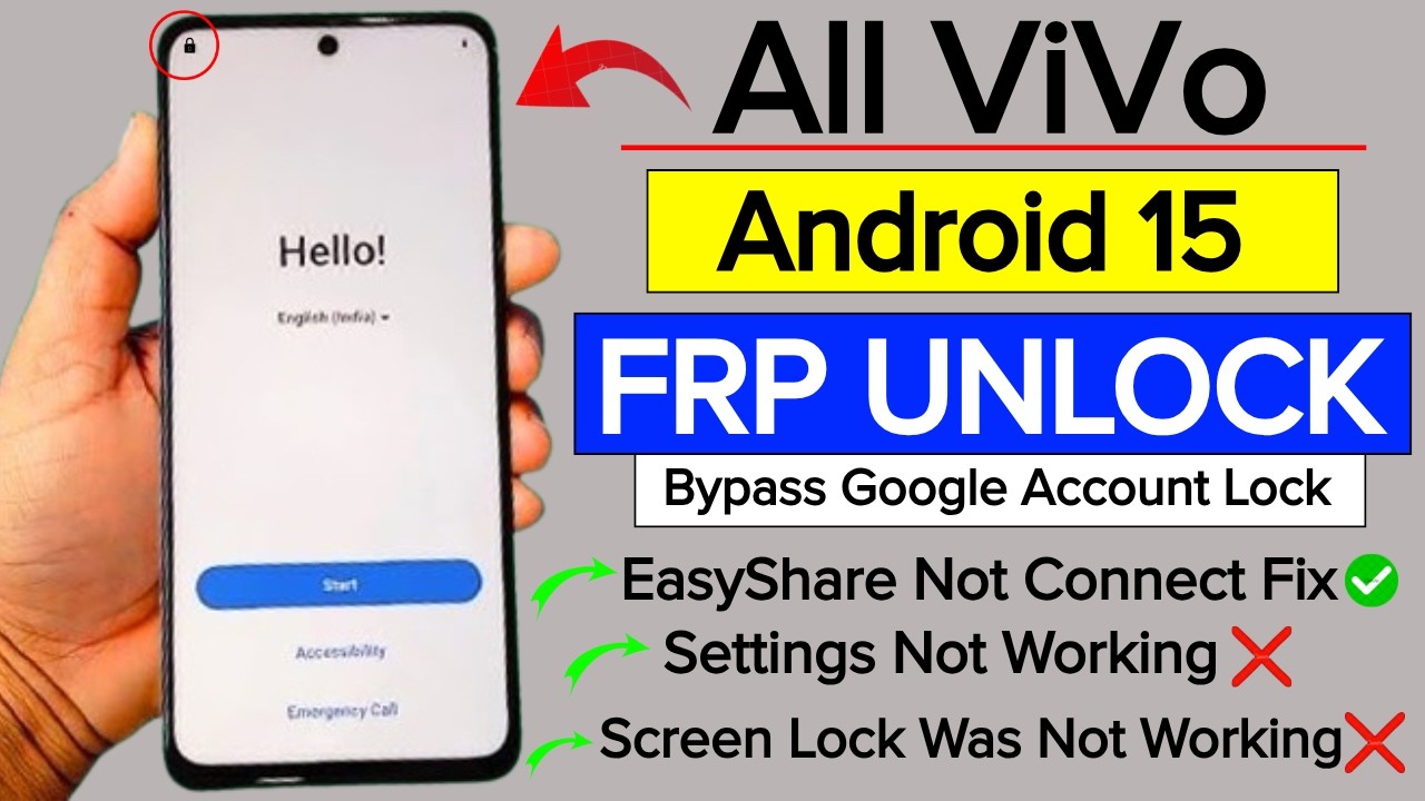 All Vivo FRP Bypass 2026 Android 15 | Google Account Remove | EasyShare App Not Connect | Without PC