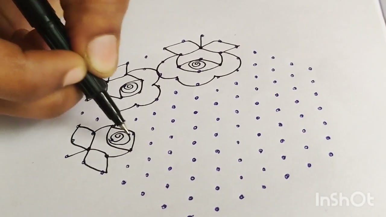 13*7 dots simple muggulu ll Geethika Rangoli 