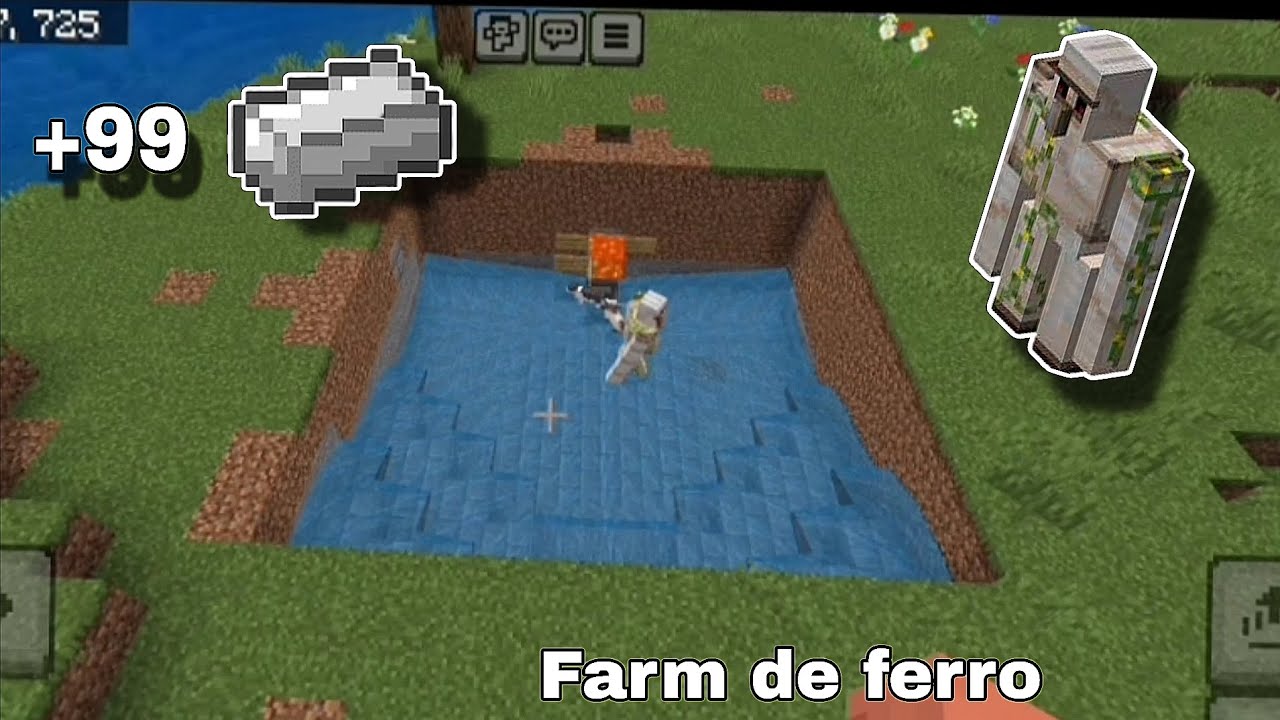 A mais fácil Farm de ferro para Minecraft PE | Minecraft farms #1