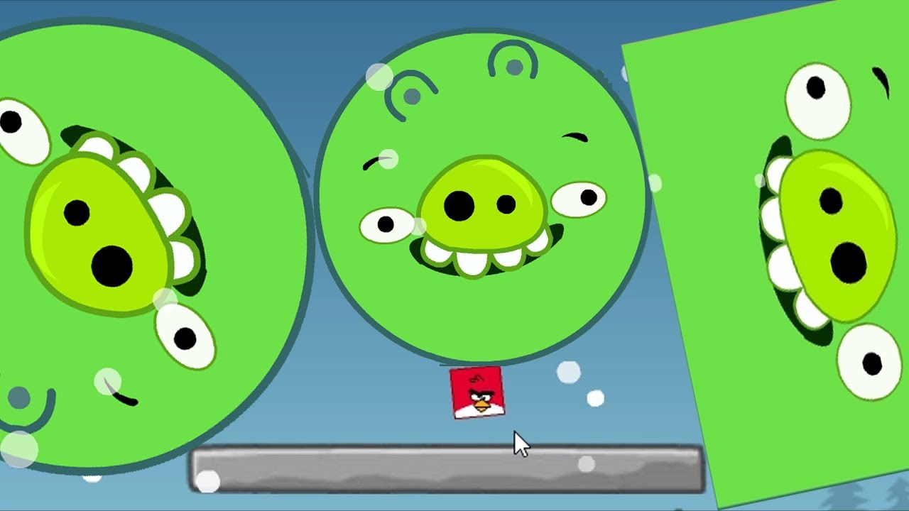 Angry Birds Kick Out Green Piggies - BIGGEST ROUND PIGS GOT KICKED BY SMALLEST BIRD!