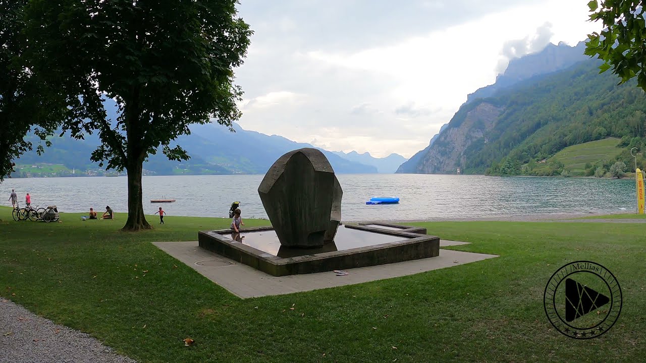 Switzerland - Walensee | Walking around the Lake Walen - Switzerland (4K UHD) - Real Sound