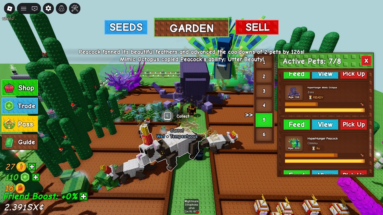 PET AGE AND LEVEL UP GROW A GARDEN  LIVE 🔴