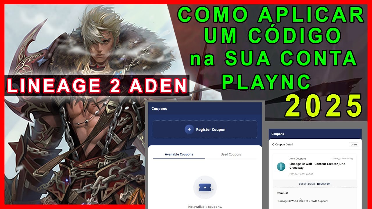 Lineage 2 - Como Aplicar Um C&oacute;digo de Itens/Sorteios em 2025 no L2 Aden/Live/Classic NA Oficial