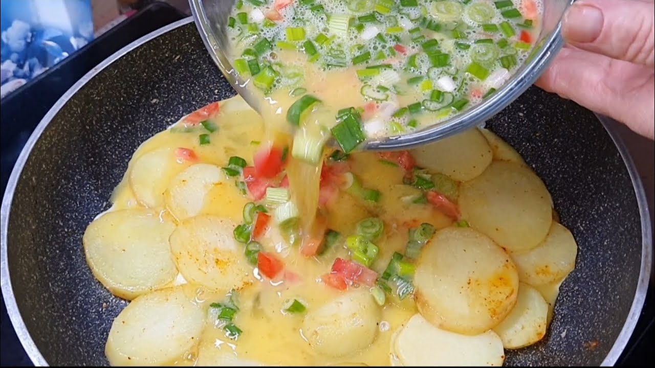 Potatoes with eggs are better than pizza! I cook it almost every day!