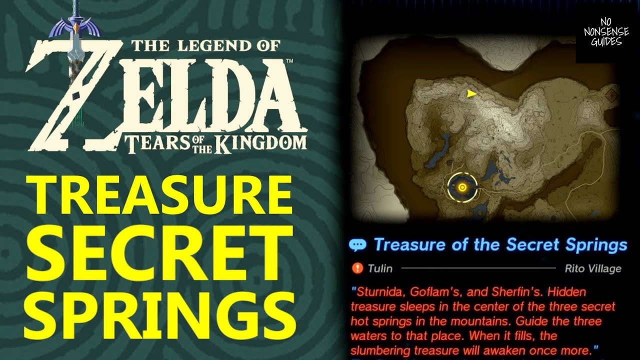 Treasure of Secret Springs in Zelda Tears of Kingdom - Sturnida, Goflam, Sherfin - Guide 3 Waters