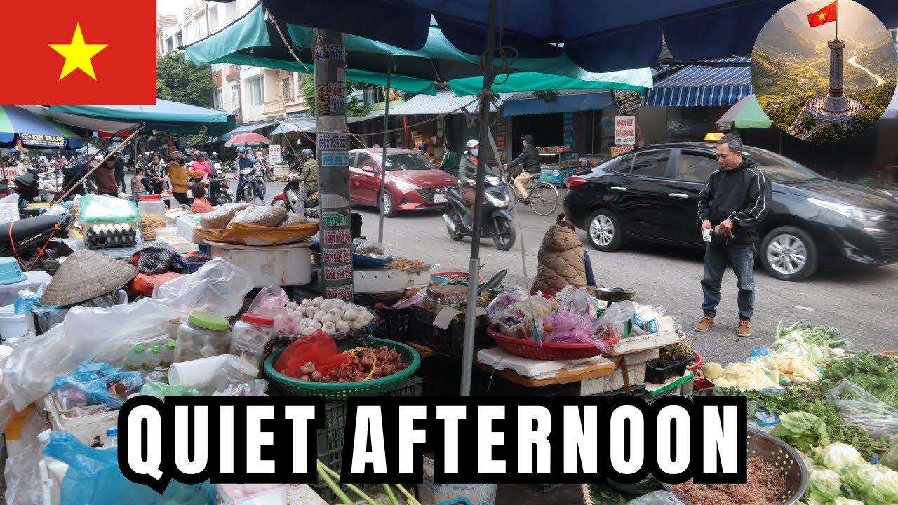 A Quiet Afternoon at a Local Street Market in Vietnam