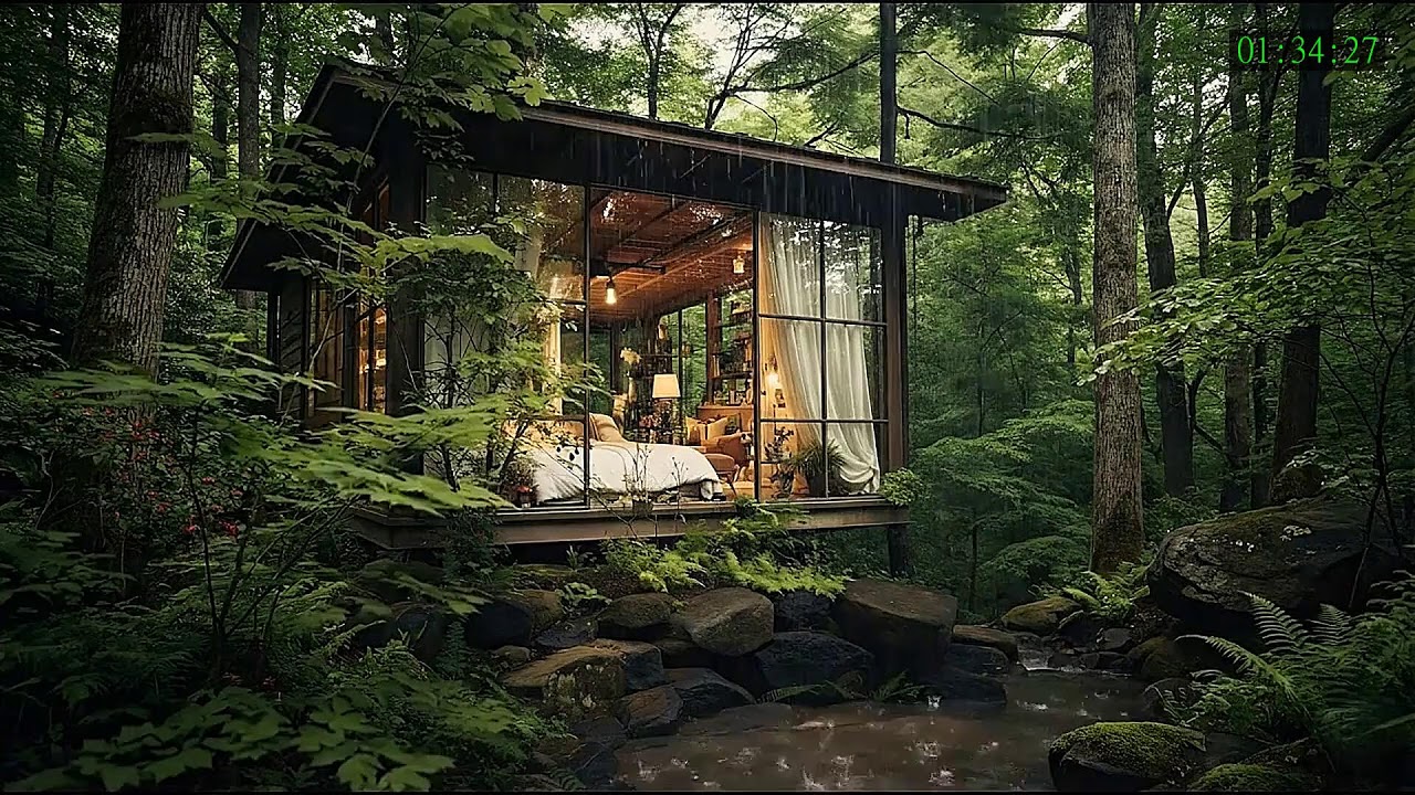 Healing Sleep Piano with Gentle Rain Sounds for Calm Night Energy