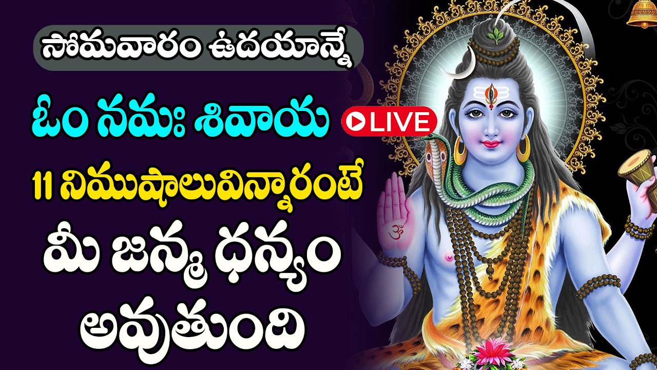 LIVE : సోమవారం ఓం నమః శివాయ ఉదయాన్నే విన్నారంటే చాలు అష్ట దరిద్రాలు తొలిగి కోటీశ్వరులు అవుతారు