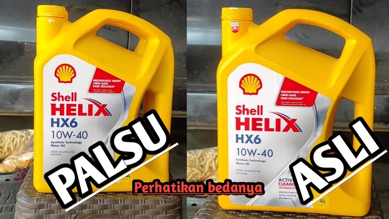Cara membedakan oli palsu dan asli dari fisik kemasannya khususnya Shell helix #shell #cikarang #api