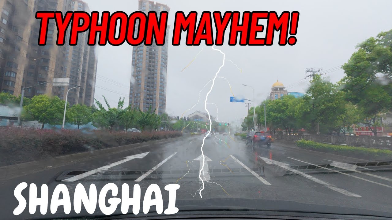 Typhoon Co-May POV: Driving Through Shanghai's Raging Storm