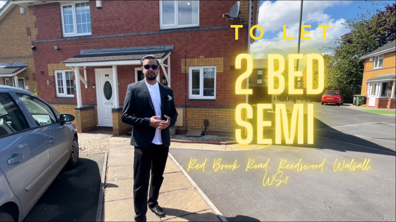 TO LET  2 Bed Semi, Red Brook Road, Reedswood, Walsall, WS2.