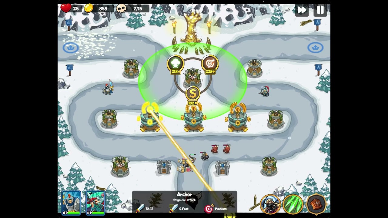 Epic Empire: Tower Defense Level 17 easy with 2 starter heroes