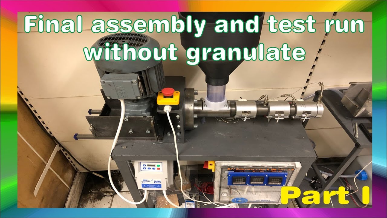 DIY Desktop Filament Extruder - Final assembly and test run without granulat