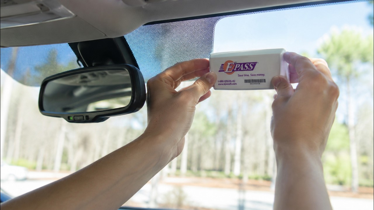 Where to Install Any E-PASS SunPass or E-ZPass Toll Transponder Inside Your Windshield (How Apply)
