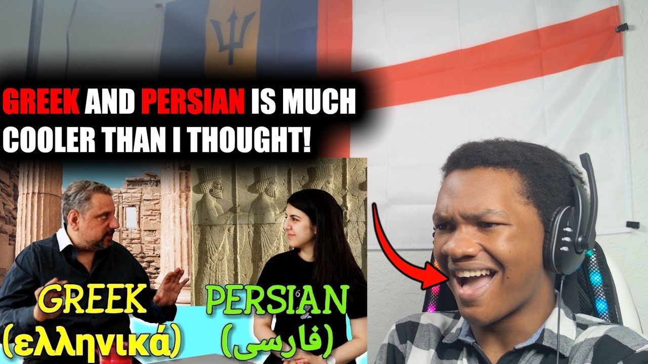 British caribbean guy react to Similarities Between Greek and Persian language reaction
