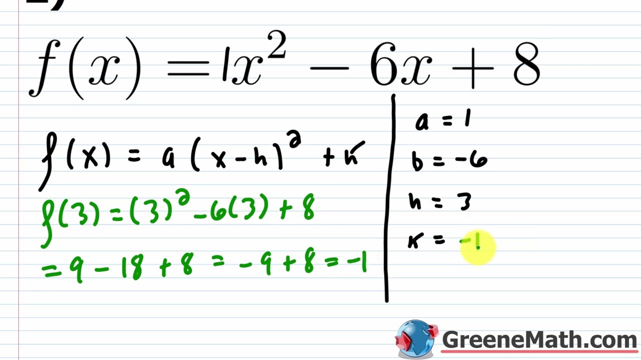 How to Graph a Parabola Practice Test Full Solutions