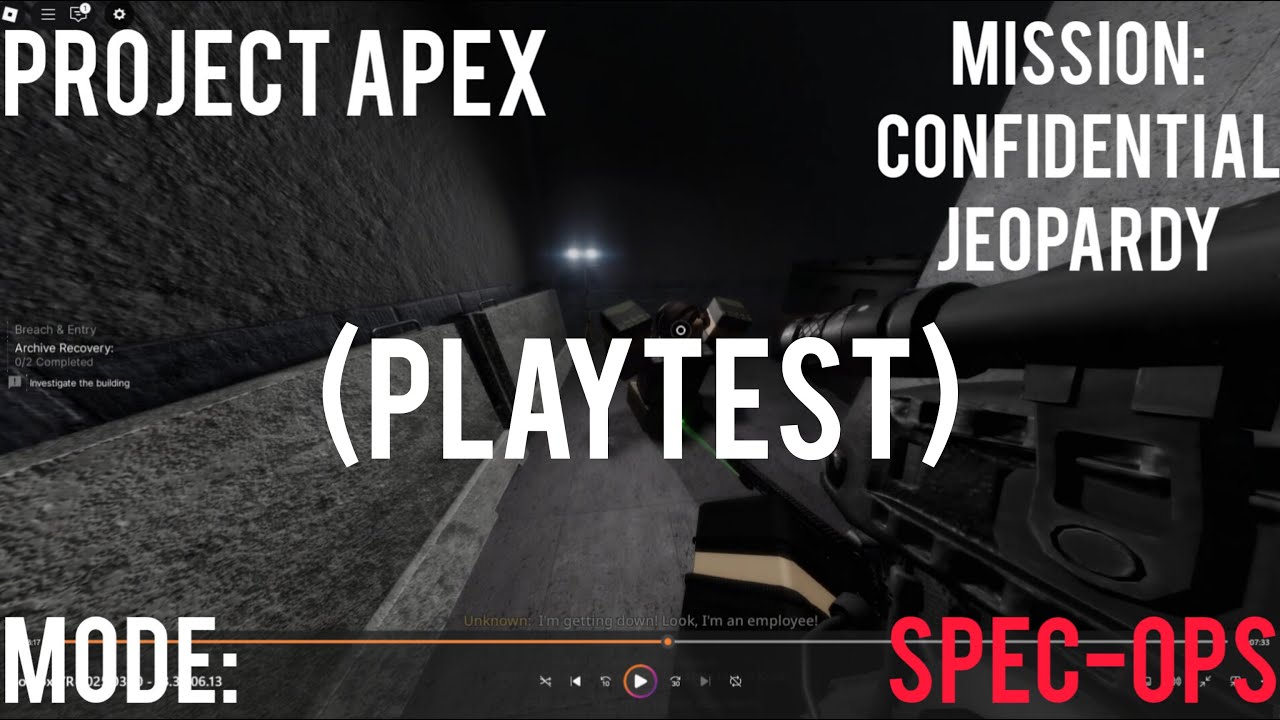 Roblox Project Apex Mission Confidential Jeopardy Mode: SPEC-OPS (PLAYTEST)