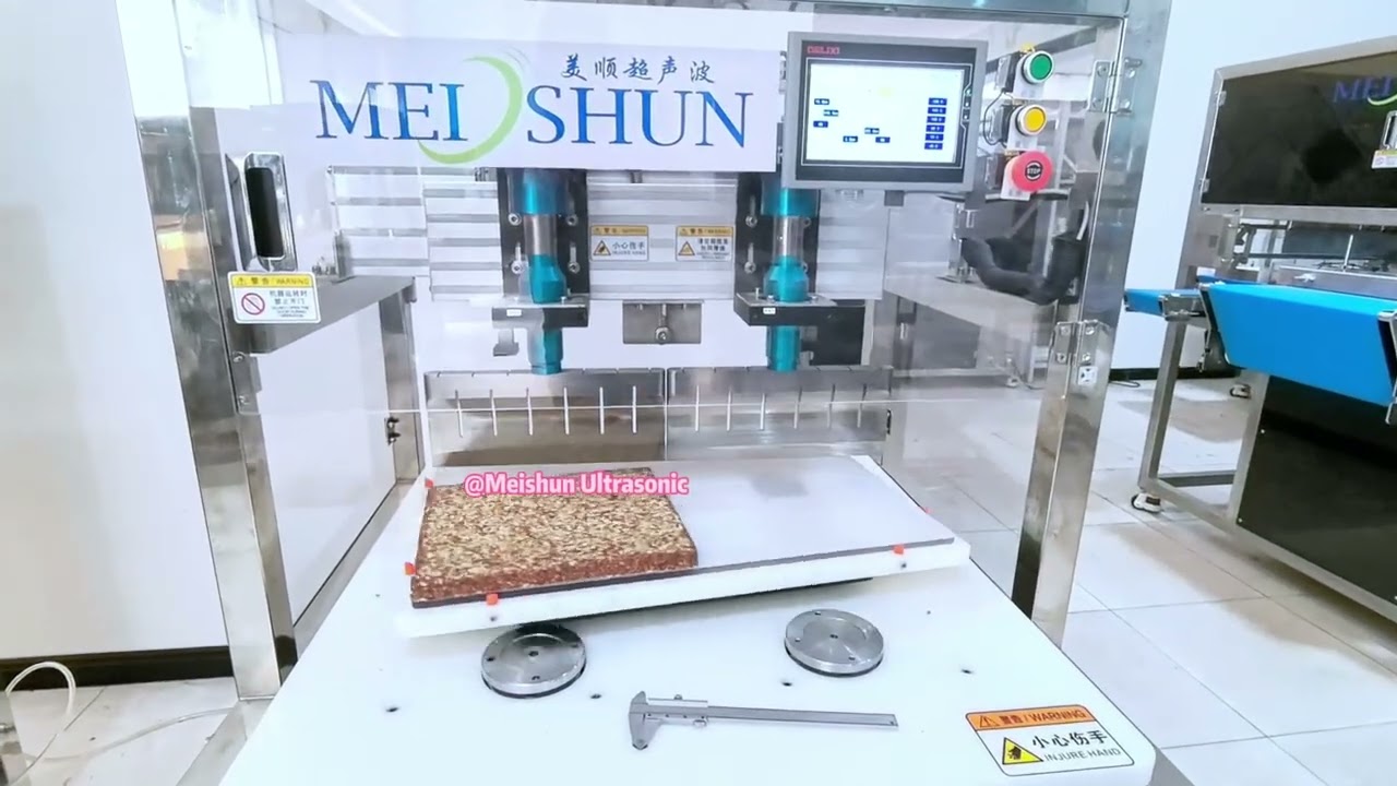 Cereal bar flapjack automated cutting machine - ultrasonic cutter