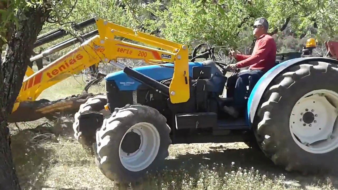 Arrancando almendro// NEW HOLLAND TN95F