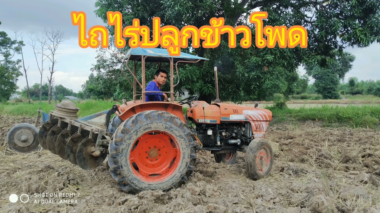 รถไถคูโบต้าคุณปู่ ไถเตรียมดินปลูกข้าวโพด