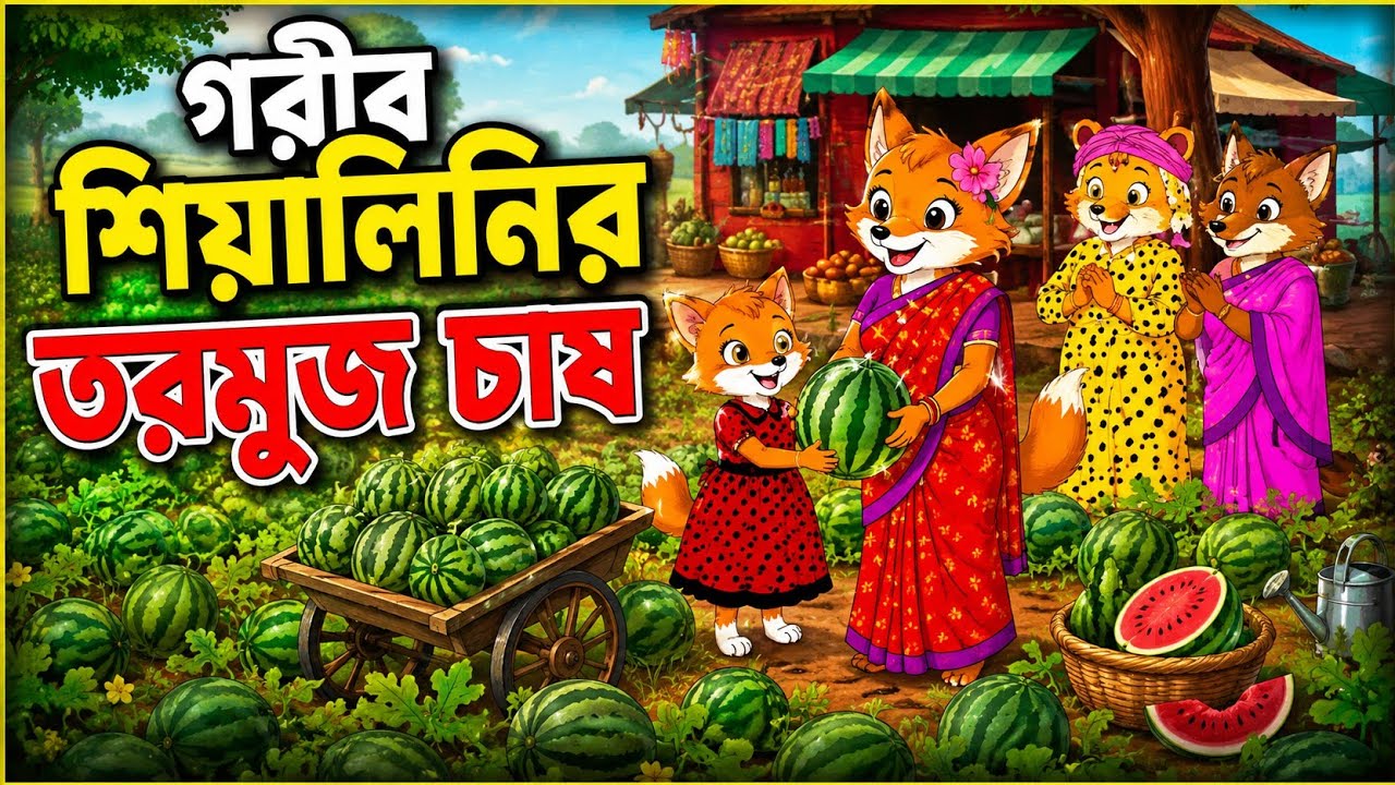 লাউ পুকুরে জাদুর তরমুজ চাষ। Thakurmar Jhuli  Bangla cartoon | Rupkothar golpo | Siyaler cartoon